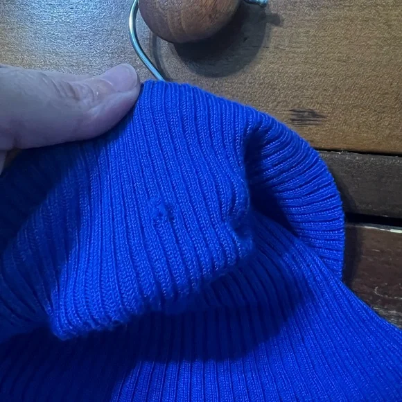 Chico's Reagan Ribbed Long Sleeve Turtleneck Sweater Tanzanite Blue Size 3 NWT - Picture 5 of 5